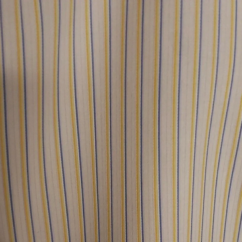 Banana Republic Non Iron Slim Fit Yellow Striped Dress Shirt 15-15 1/2